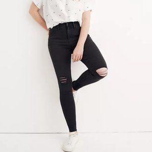 Madewell 9" Mid-Rise Skinny Jeans in Black Sea